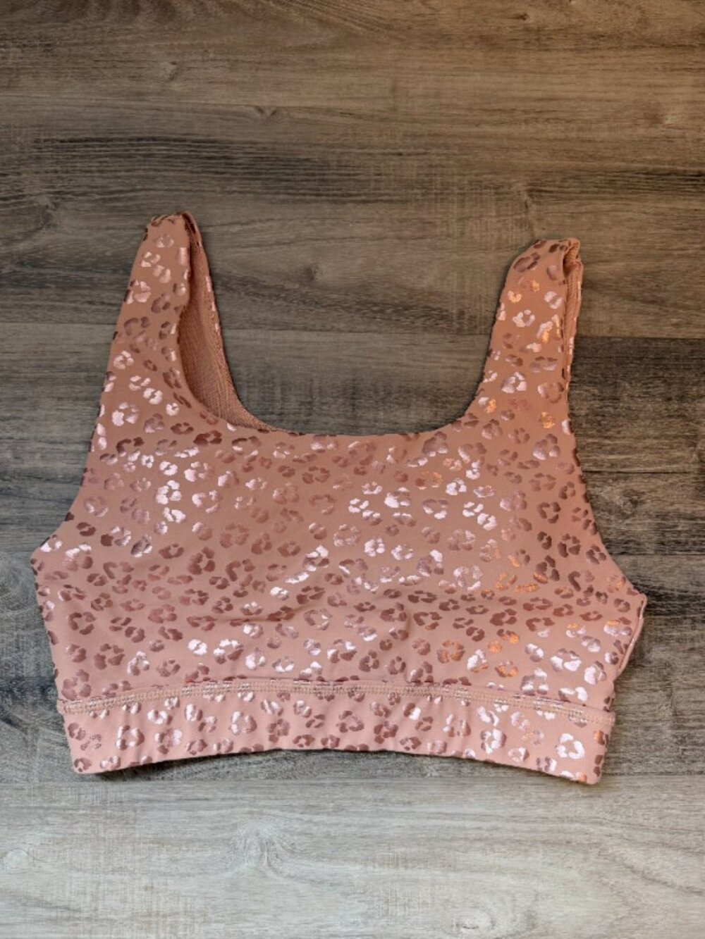 Mono B Leopard Shimmer Foil Sports Bra